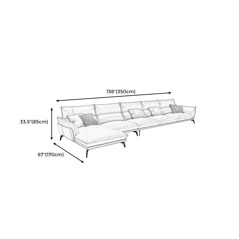 Tan Contemporary Pillow Top Arm Sofa/Sectional with Removable Cushions for Living Room Clearhalo 'furn' 'furn_sectionals' 'Furniture' 'furniture_sectionals' 'kitchen' 'kitchen_sectionals' 'Living Room Furniture' 'Sectionals' 1200x1200_9d7f712d-7011-4b3f-b0d4-408ea011a549
