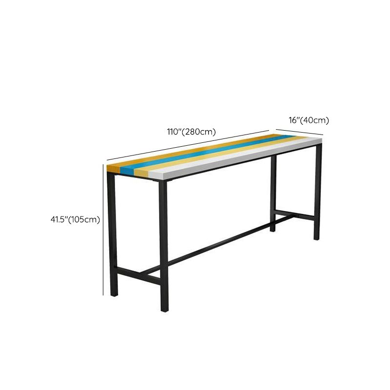 Table de bar moderne à hauteur de bar, plateau en bois massif, table de bistro avec base en métal