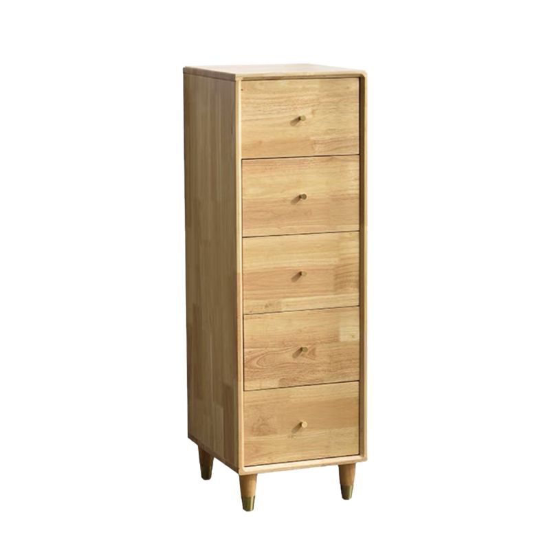 Moderne hölzerne Akzent Brust 15.74 "breite Gummi -Brust mit 5 Schubladen