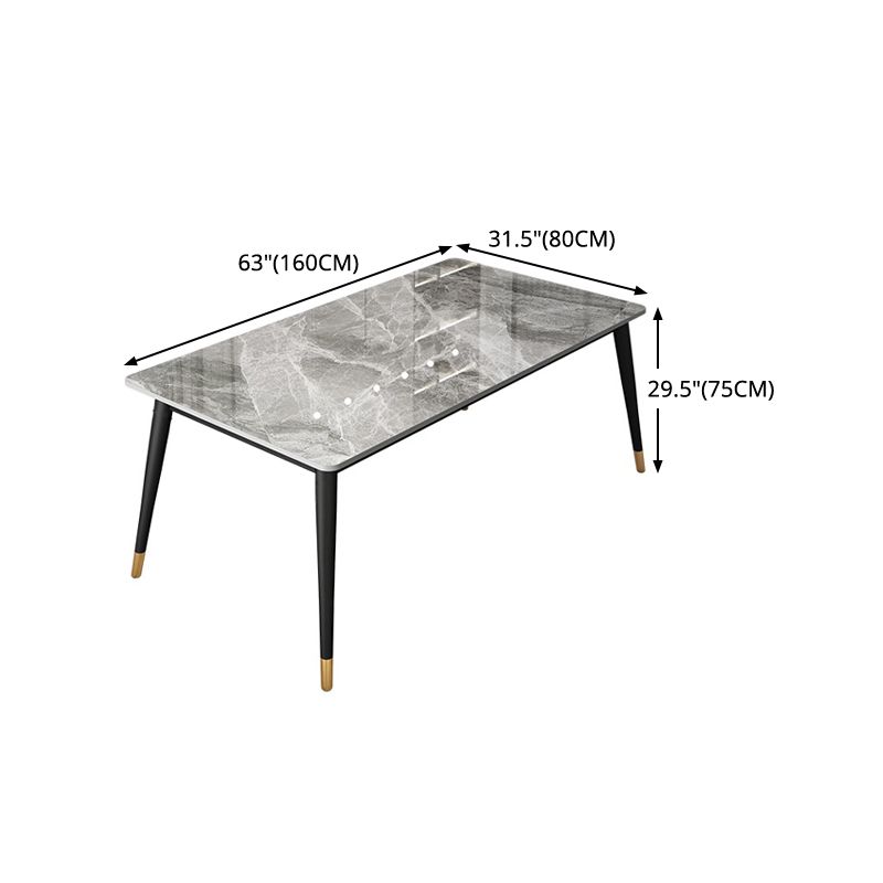 Gray Sintered Stone Dining Table Traditional Luxury Dining Table with 4 Legs Clearhalo 'Dining Tables & Seating' 'Dining Tables' 'dining_table' 'furn' 'furn_dining_table' 'Furniture' 'Kitchen & Dining Furniture' 1200x1200_9d80a5bd-8c7f-48a0-b340-2a2ac10267f7