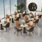 Glam Style 1/5 Pieces Dining Set Sintered Stone Dining Table Set for Home Use Clearhalo 'Dining Room Sets' 'Dining Tables & Seating' 'dining_room_set' 'furn' 'furn_dining_room_set' 'Furniture' 'furniture_dining_room_set' 'Kitchen & Dining Furniture' 'kitchen&dining_furn' 'kitchen' 1200x1200_9d812b59-58df-458f-9148-4569aba4c21c