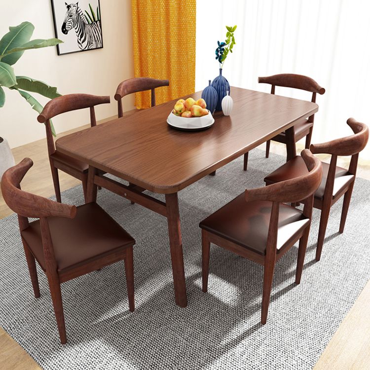 Contemporary Style Home Dining Table Rectangle Shape Dining Table with 4 Legs Base Clearhalo ' dining_table' 'Dining Tables & Seating' 'Dining Tables' 'furn' 'furn_dining_table' 'Furniture' 'furniture_dining_table' 'Kitchen & Dining Furniture' 'kitchen&dining_furn' 'kitchen' 'kitchen_dining_table' 1200x1200_9d823289-d1aa-4d02-8685-695c275f5ab0