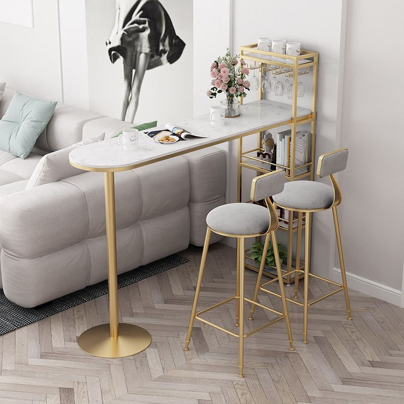 Juego de mesa de bar de mármol sintético estilo Glam, mesa de mostrador de 1/2/3 piezas para interior