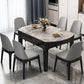 Sintered Stone Dining Table Round Dinner Table with Rubberwood Frame for Dining Room