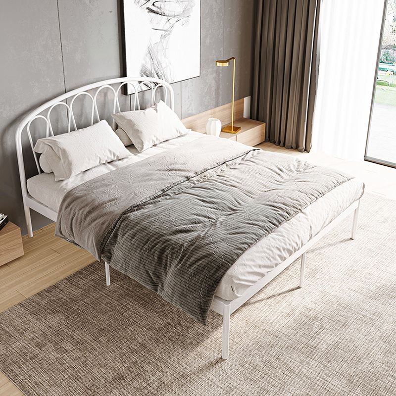 Glamour open frame bed met gebogen hoofdeinde, 48 "hoog metalen bed