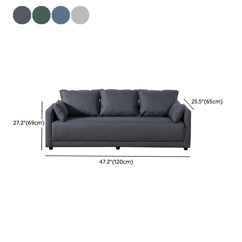 Square Arm Loose Back Sofa 2/3-Seater Nordic Leather Single Cushion Sofa