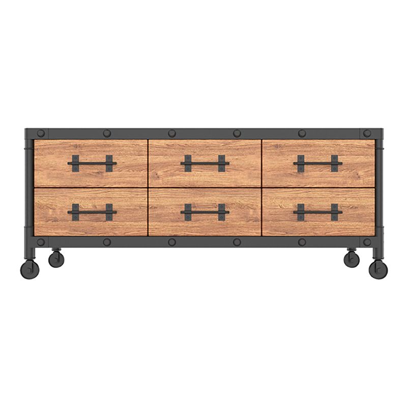19.69"H TV Stand Industrial Style Solid Wood Brown TV Console with Drawers Clearhalo 'furn' 'furn_tv_stands_entertainment_centers' 'Furniture' 'Living Room Furniture' 'TV Stands & Entertainment Centers' 'TV Stands & Media Storage Furniture' 'tv_stands_entertainment_centers' 1200x1200_9d86f771-707b-46e2-9ad4-71646b2564a5