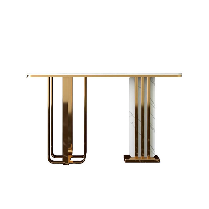 Tabla de acento de Glam Rectangular de 31.5 pulgadas de altura Mesa de consola de piedra