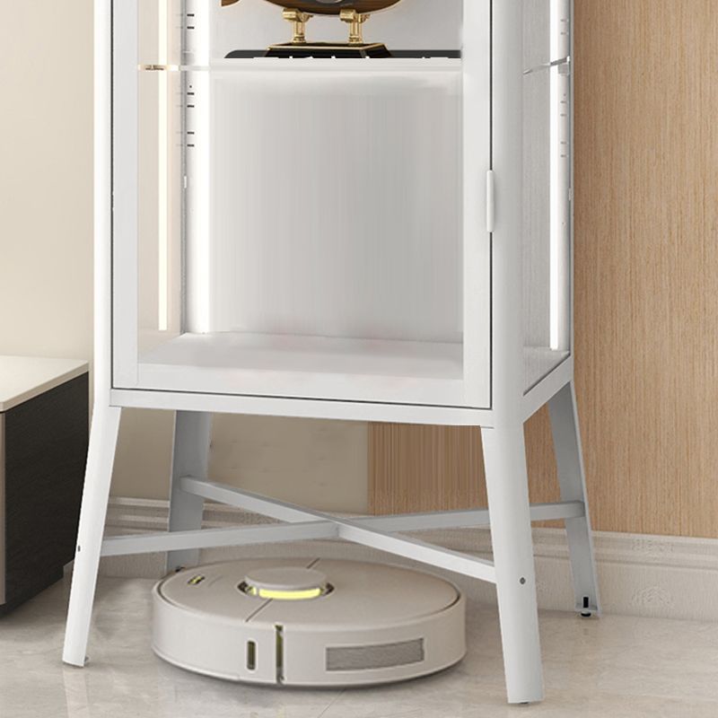 メタルモダンキュリオキャビネットガラスドアリビングルーム用の調整可能なディスプレイキャビネット