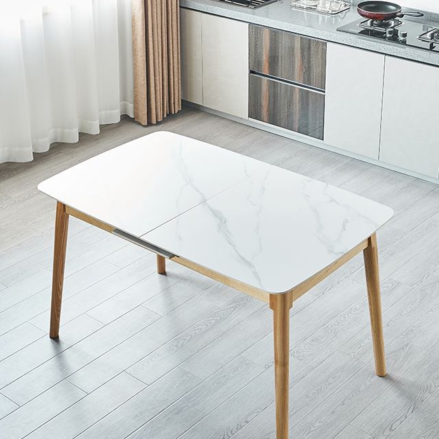 Minimalist Sintered Stone Dining Table White Extendable Dining Table for Kitchen Clearhalo ' dining_table' 'Dining Tables & Seating' 'Dining Tables' 'furn' 'furn_dining_table' 'Furniture' 'furniture_dining_table' 'Kitchen & Dining Furniture' 'kitchen&dining_furn' 'kitchen' 'kitchen_dining_table' 1200x1200_9d87737b-e343-47c2-a62c-d4198ee5a1b5