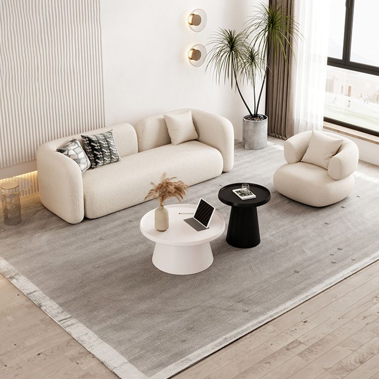 Sofá de brazo de esmoquin de lana blanca contemporánea 28.74 "para sala de estar para sala de estar