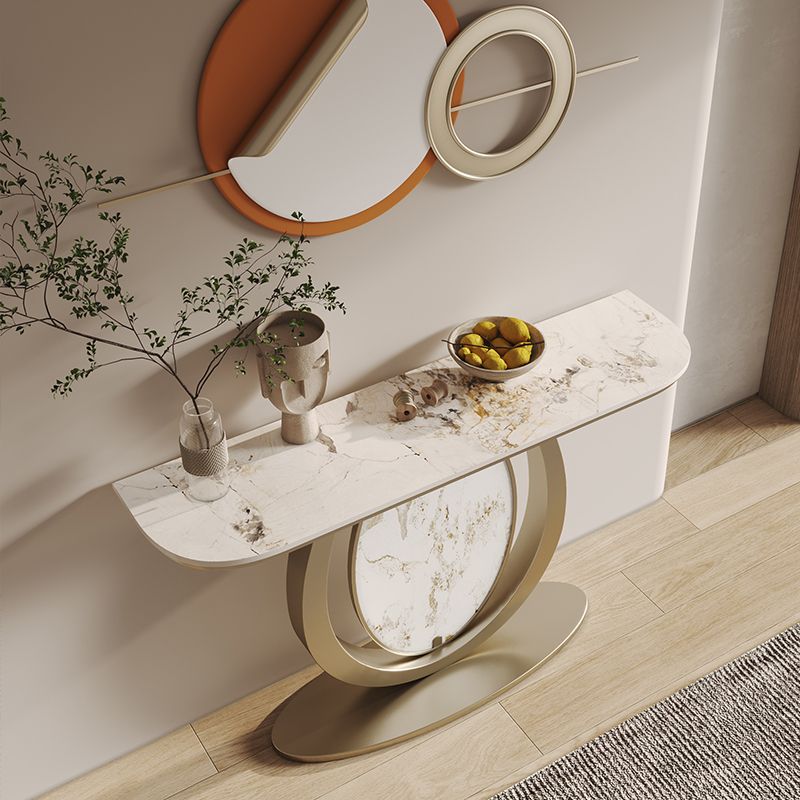 Tabella della console in pietra alta 33,46 "Tabella accento in acciaio resistente a graffio