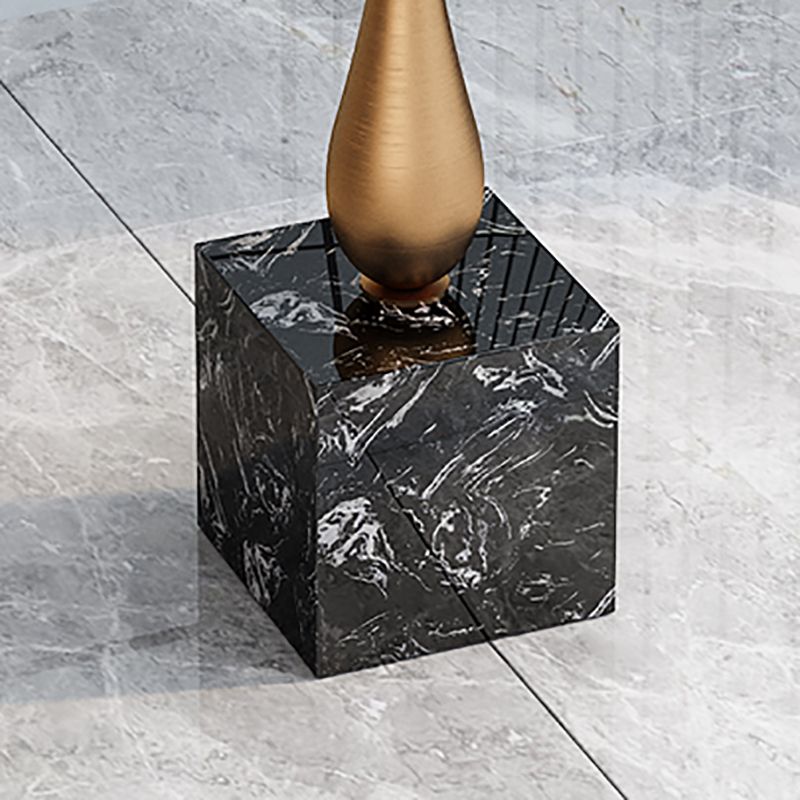 Contemporary Stone Top End Table 23.62" Tall Pedestal Side Table