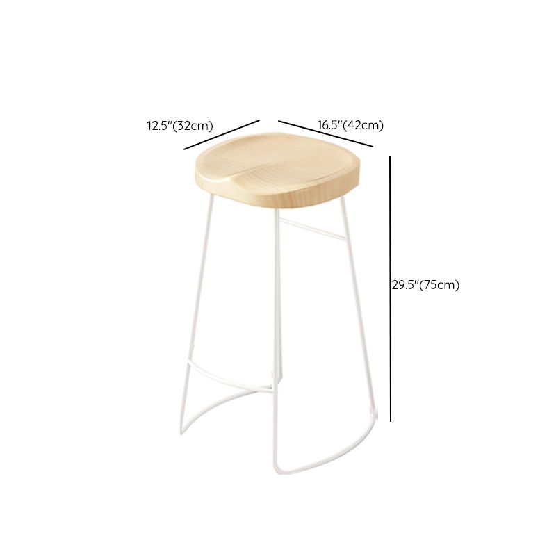 Contemporary Bar Stools Metal and Solid Wood Counter Height Stools