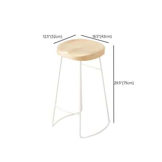 Contemporary Bar Stools Metal and Solid Wood Counter Height Stools