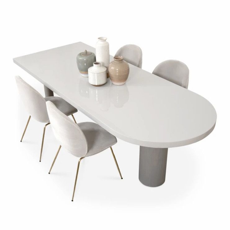 Free Form Minimalist Style Dining Table White Tone Fixed Table with 3 Legs Clearhalo ' dining_table' 'Dining Tables & Seating' 'Dining Tables' 'furn' 'furn_dining_table' 'Furniture' 'furniture_dining_table' 'Kitchen & Dining Furniture' 'kitchen&dining_furn' 'kitchen' 'kitchen_dining_table' 1200x1200_9d8eb5cb-3796-4d2b-8eb6-a35999a16adf