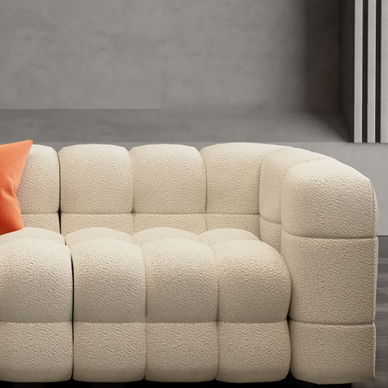 Canapé-lit scandinave de 40 "de large siège en tissu blanc avec oreillers