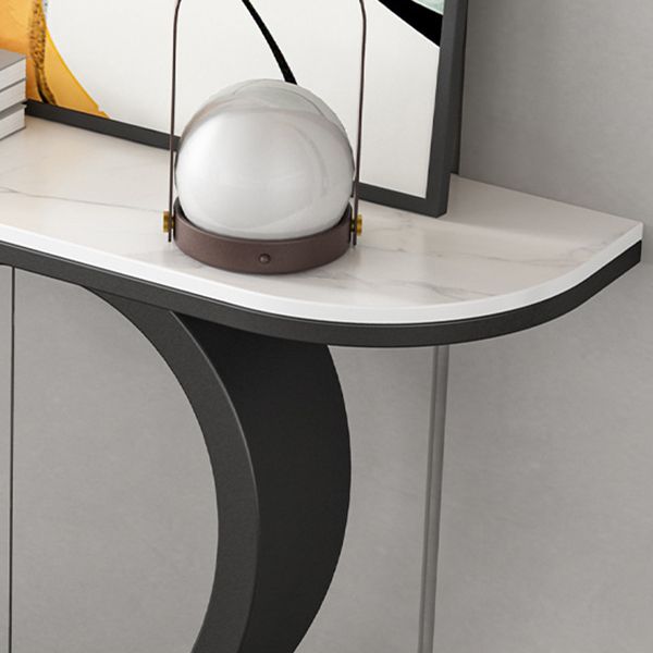 Table accent de console contemporaine Half Moon Table de la console finition antique