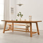 Rectangle Trestle Base Dining Table Medieval Modern Style Pine Wood Table for Kitchen