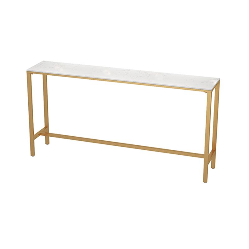 Faux Marble Bistro Bar Table Gold Frame Bar Table for Dining Room Clearhalo 'Bar Furniture' 'Bar Tables' 'bar_tables' 'furn' 'furn_bar_tables' 'Furniture' 'Kitchen & Dining Furniture' 1200x1200_9d9343dc-4820-48a2-b2c7-9d598ce61970