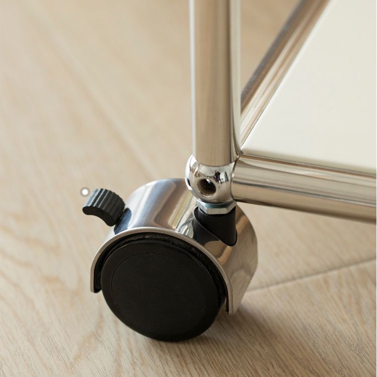 Mesa lateral de metal/vidrio rectangular con estilo moderno de base entre la base de la mitad del siglo