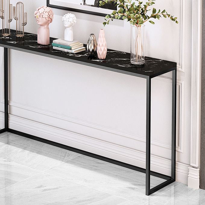 Tavolo di divano console rettangolare moderno tavolo di accento alto 33,46 pollici con 1 scaffale