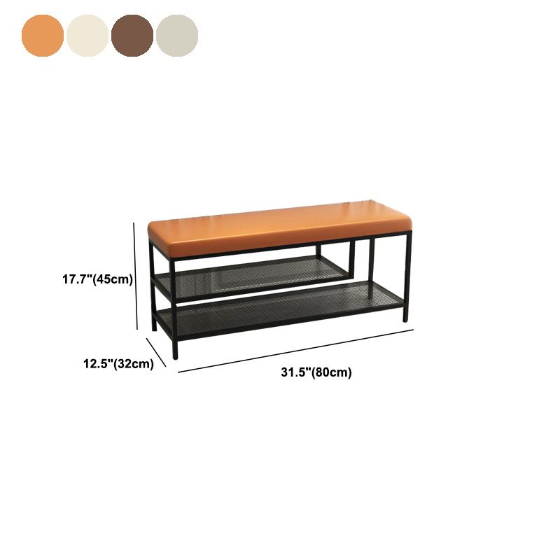 Banc de siège moderne mousse amortie de 17,72 pouces h avec rangement de chaussures