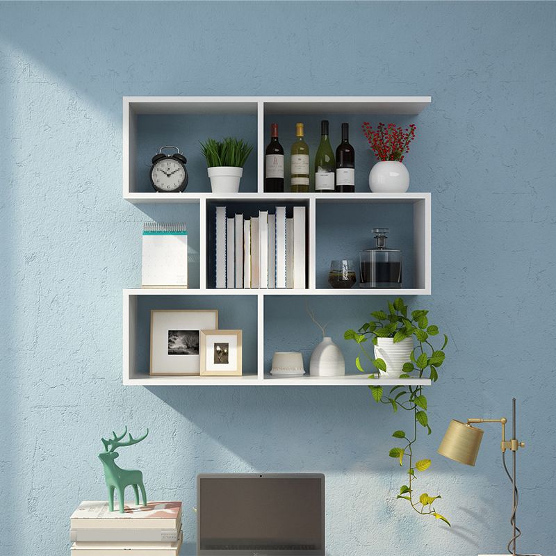 Floating Wall Mounted Shelf Bookcase Soild Wood Book Shelf for Study Room