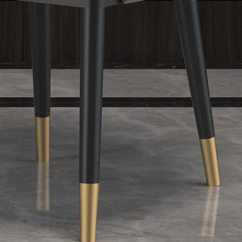 Sillas de comedor de cuero brazo escandinavo sólido sillón de comedor de espalda