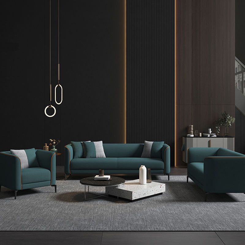 Faux Leather Sofa 25.59" D x 25.59" H Tuxedo Arm Sofa for Living Room Clearhalo 'furn' 'furn_sofas' 'Furniture' 'Living Room Furniture' 'Sofa' 'sofas' 1200x1200_9d9c12b6-d1eb-413b-a29f-7238cb7f897e