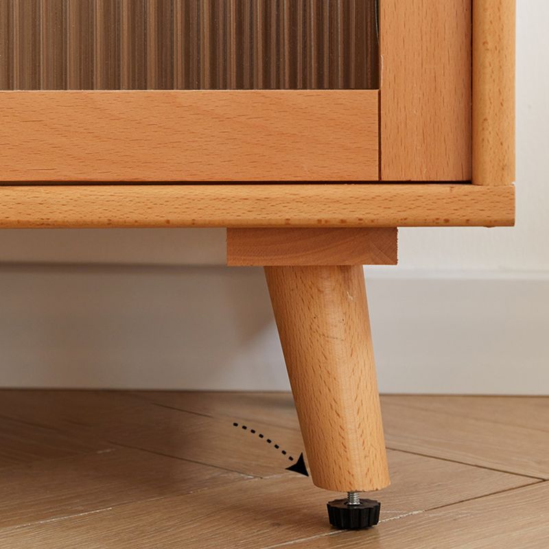 Display scandinavo Porte di faggio in vetro cabine mobile a buffet con porte per soggiorno