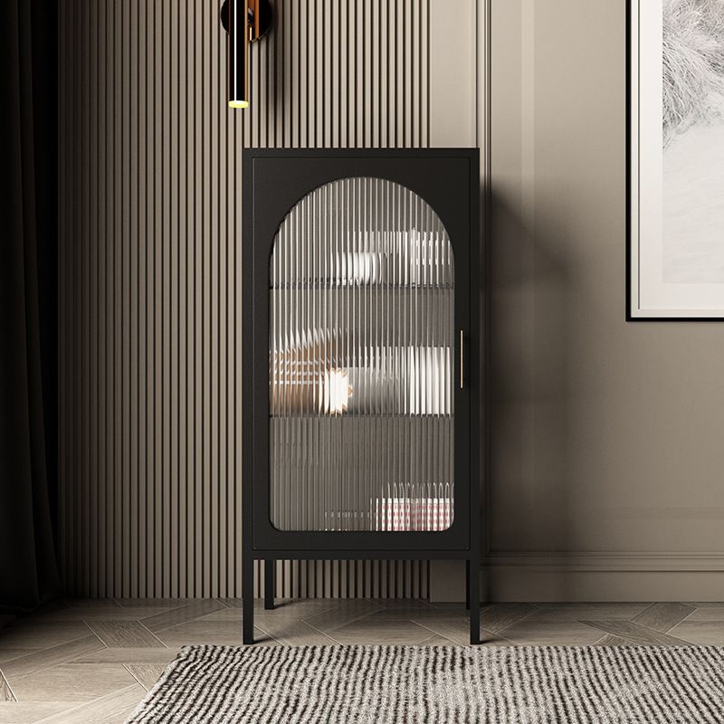 Contemporary Curio Cabinet Metal Storage Cabinet for Living Room