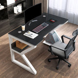 Escritorio moderno de oficina acabado antiguo escritorio de computadora de madera con patas de metal