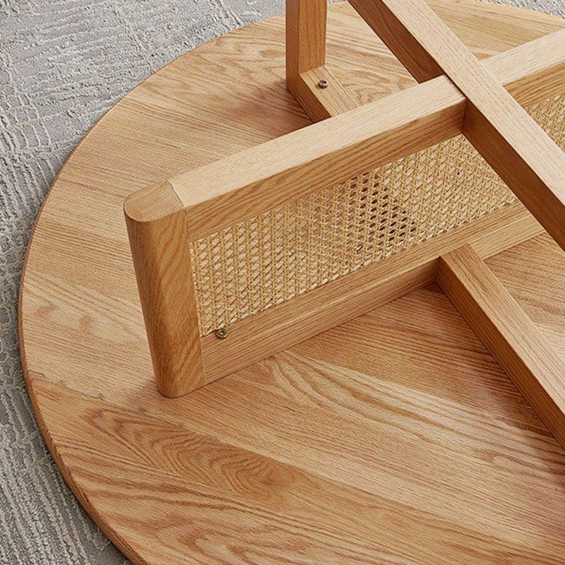 Round Solid Wood Coffee Table Cross Legs Coffee Cocktail Table Clearhalo 'Coffee & Accent Tables' 'Coffee Tables' 'coffee_tables' 'furn' 'furn_coffee_tables' 'Furniture' 'Living Room Furniture' 1200x1200_9d9f6d48-5d5c-440b-9586-41d5cf39cf8a