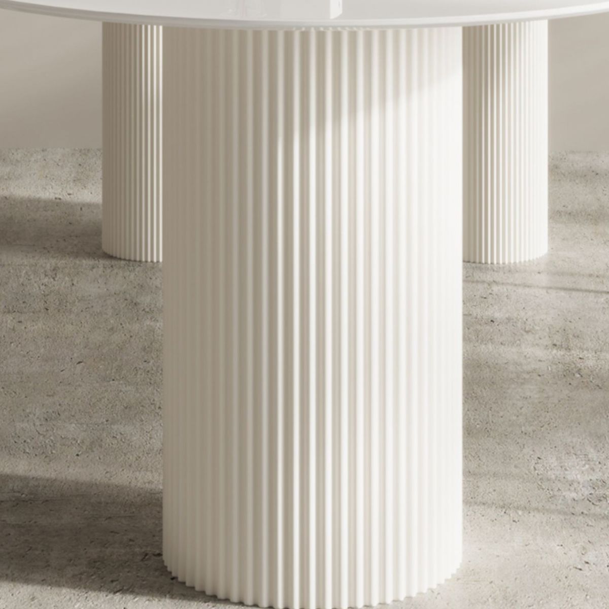 Stone Top Dining Table Traditional Luxury Dining Table with 3 Legs in White