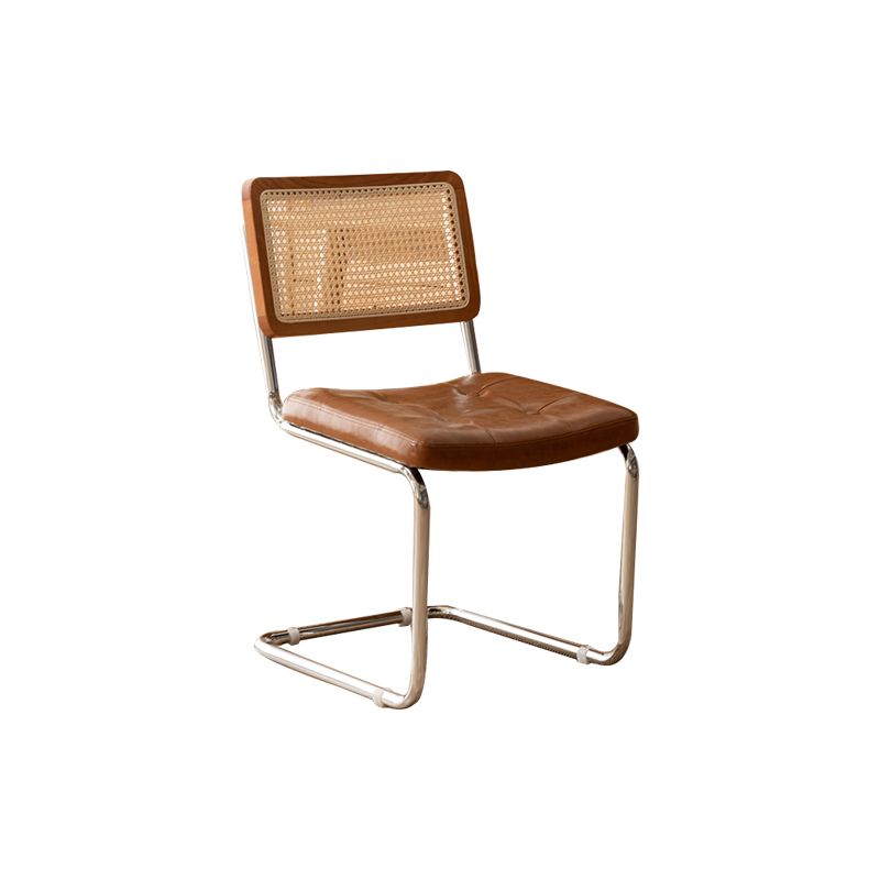 Leather Side Chair Industrial Metal Base Dining Chair for Home Use Clearhalo 'Dining Chairs' 'Dining Tables & Seating' 'dining_chair' 'furn' 'furn_dining_chair' 'Furniture' 'Kitchen & Dining Furniture' 1200x1200_9da0d440-65d2-42a0-bf6c-de9fa29d1a5b