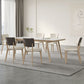 Mesa de comedor rectangular de madera maciza con 4 patas, mesa de comedor para comedor
