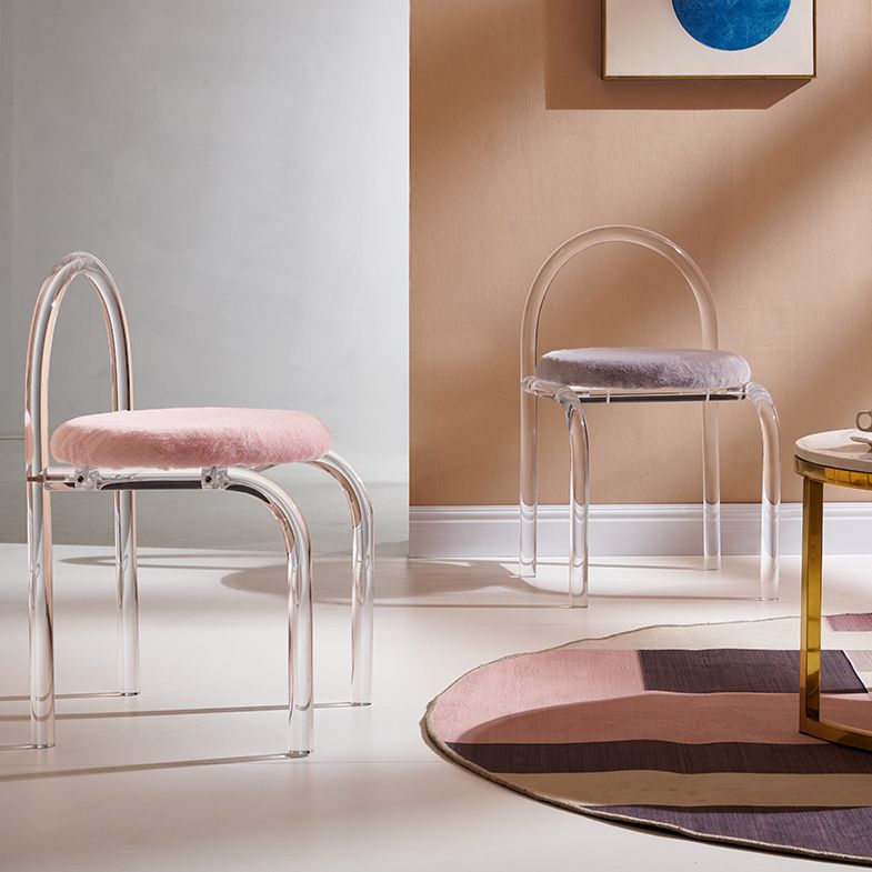 Designer -Stil mattes Finish gepolsterte Seitenstuhl Schlafzimmer offener Essstuhl offen