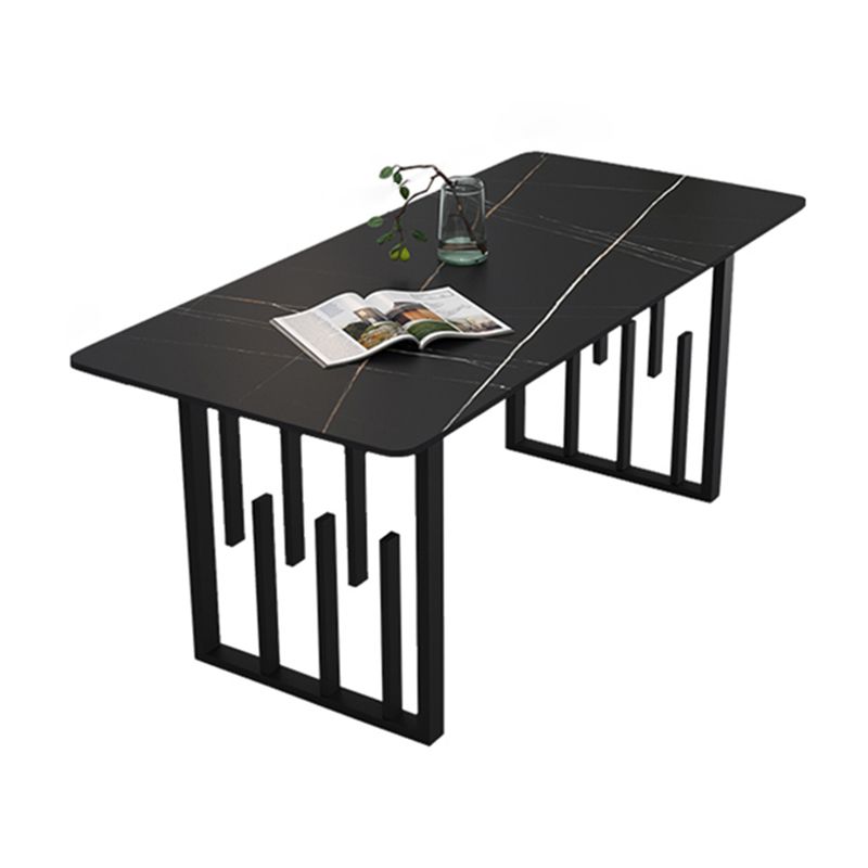 Traditional Luxury Dining Table Metal Double Pedestal Rectangle Counter Dining Table Clearhalo 'Dining Tables & Seating' 'Dining Tables' 'dining_table' 'furn' 'furn_dining_table' 'Furniture' 'furniture_dining_table' 'Kitchen & Dining Furniture' 'kitchen' 'kitchen_dining_table' 1200x1200_9da1d944-f009-4cc4-9ee7-92a666cf8d44
