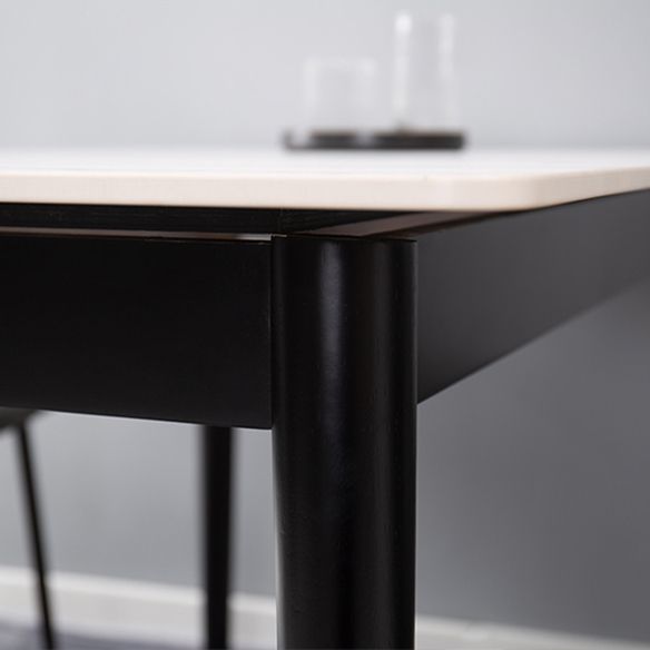 Minimalist Sintered Stone Dining Set with Rectangle Table and Wooden Base Table Set for Restaurant Clearhalo 'Dining Room Sets' 'Dining Tables & Seating' 'dining_room_set' 'furn' 'furn_dining_room_set' 'Furniture' 'furniture_dining_room_set' 'Kitchen & Dining Furniture' 'kitchen&dining_furn' 'kitchen' 1200x1200_9da20476-f3d5-4cdf-a4b6-5ccf1bbf09e7