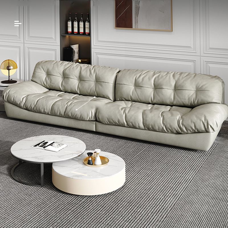 Modern Style Sofa with Pillow Back Sponge Cushion Frosted Velvet & Imitation Leather Clearhalo 'furn' 'furn_sofas' 'Furniture' 'furniture_sofas' 'kitchen' 'kitchen_sofas' 'Living Room Furniture' 'Sofa' 'sofas' 1200x1200_9da4fa06-fe55-408b-939c-ed50b4ac1e93