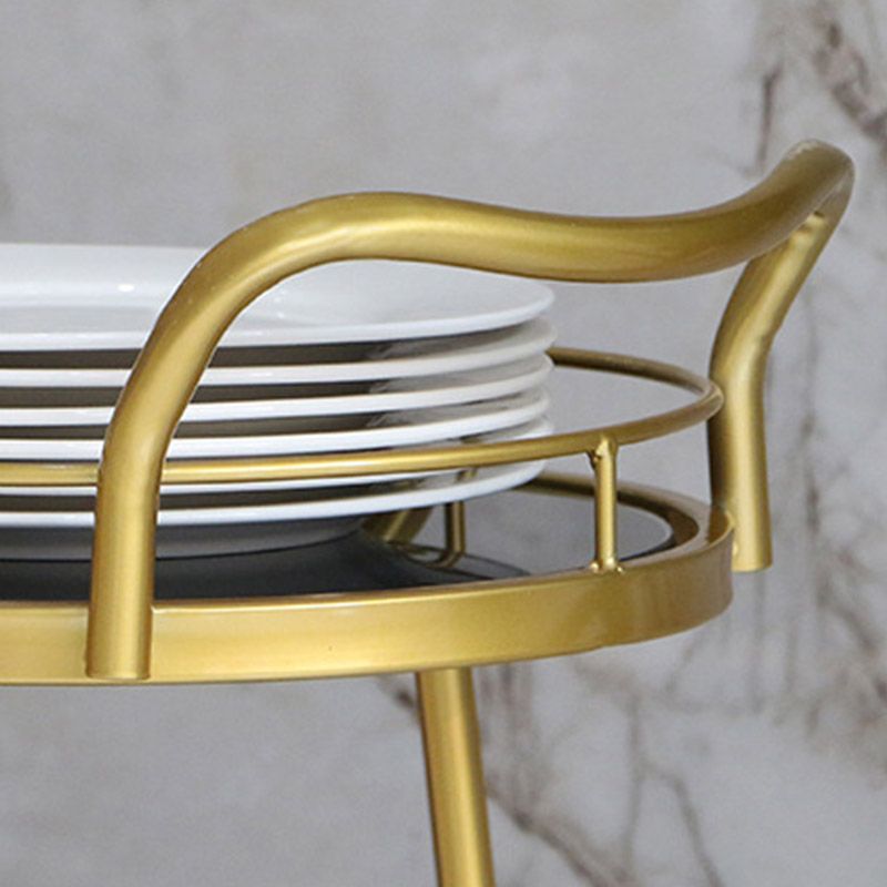 Modern Rolling Kitchen Trolley Glass Open Storage Prep Table Clearhalo 'furn' 'furn_kitchen_islands_carts' 'Furniture' 'Kitchen & Dining Furniture' 'Kitchen Islands & Carts' 'kitchen_islands_carts' 1200x1200_9da55a3f-3b9e-4516-a155-785757beb0fc