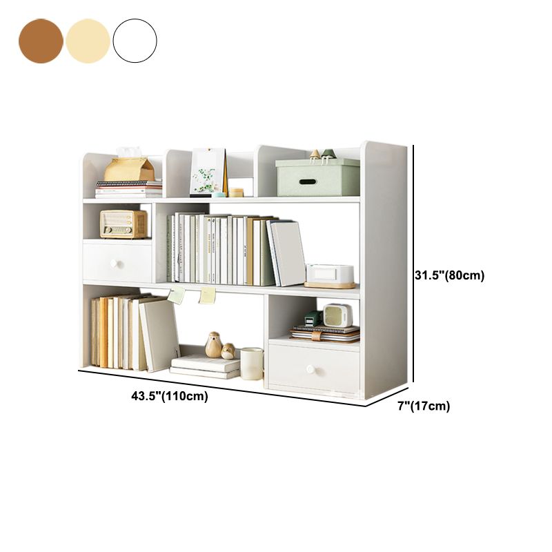 Contemporary Wooden Bookcase Open Storage Bookshelf with Shelves