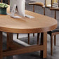 Modern Style Wooden Office Desk Oval Shape Writing Desk with 2-Legs in Natural