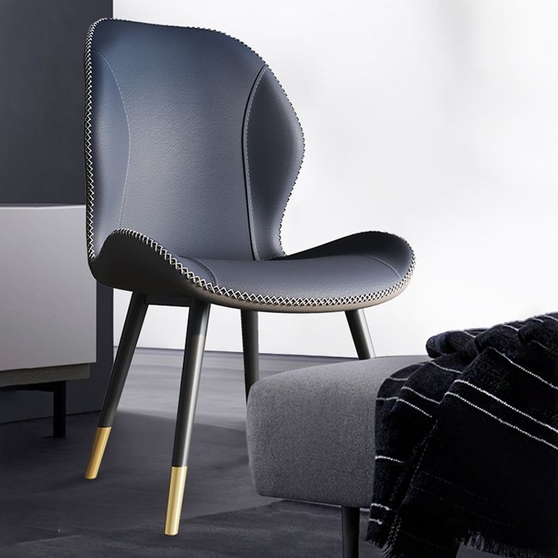 Scandinavian Style Wingback Side Chair Leather Dining Armless Chairs for Kitchen Clearhalo ' kitchen&dining_furn' 'Dining Chairs' 'Dining Tables & Seating' 'dining_chair' 'furn' 'furn_dining_chair' 'Furniture' 'furniture_dining_chair' 'Kitchen & Dining Furniture' 'kitchen' 1200x1200_9da923d5-ff3e-4ba6-8049-fb27353b3520