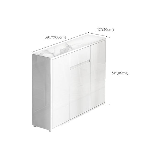 Moderno tavolo da top -buffet in pietra a buffet bianca con cassetto e porta