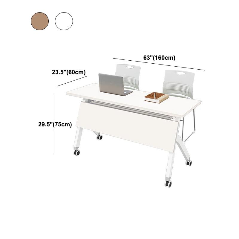 Escritorio de madera de estilo moderno escritorio rectangular de oficina con ruedas