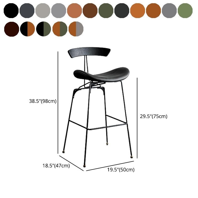 Industrial Leather Bristol Stool Matte Finish Footrest Low Back Barstool Clearhalo 'Bar Furniture' 'Bar Stools' 'bar_stools' 'furn' 'furn_bar_stools' 'Furniture' 'furniture_bar_stools' 'Kitchen & Dining Furniture' 1200x1200_9dae2700-3d0b-4f82-93c3-2c5bfd31e461