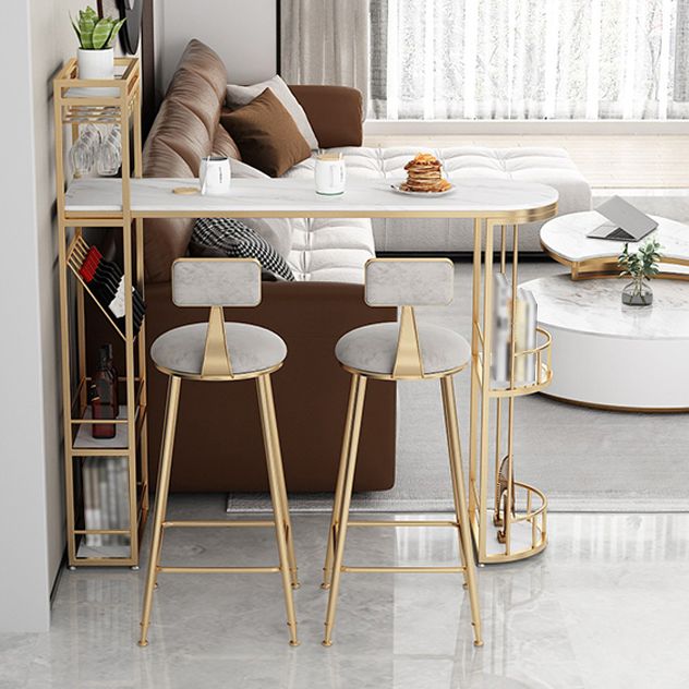 White Marble Bar Table with Specialty Table Top Double Pedestal Table- 41.3" H Clearhalo 'Bar Furniture' 'Bar Tables' 'bar_tables' 'furn' 'furn_bar_tables' 'Furniture' 'furniture_bar_tables' 'Kitchen & Dining Furniture' 1200x1200_9dae7826-8fca-46d9-8a8f-c6f06dd61b2e