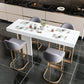 Marmeren dubbele voetstuk patio balk tafel indoor bistro bar hoogte cocktailtafel in wit